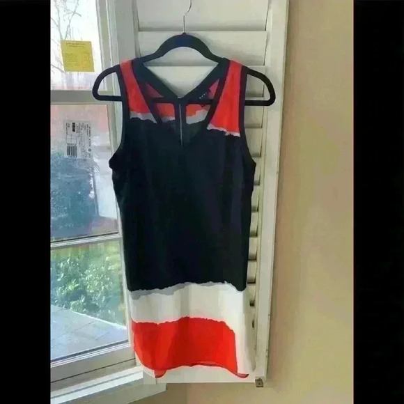 Gorgeous Trouve Orange, black, grey & white sleeveless dress - Picture 5 of 8